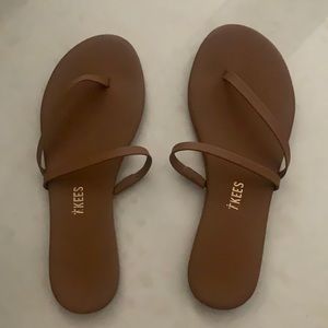TKEES Sarit Sandals Brown 6 Leather